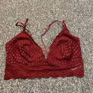red bralette